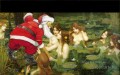 Papá Noel y hadas en un lago hada original